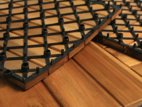 Deck Baldosa Encastrable Madera 60 X 30 Roble Impermeabilización