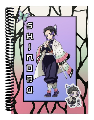 Cuaderno Shinobu Demon Slayer Tapa Dura X100 Rayado A5