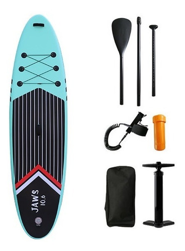 Tabla Stand Up Paddle Sup Inflable Jaws 10.6 Verde 140 Kg