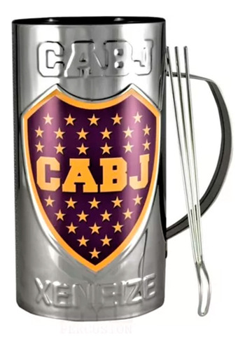 Vaso Guiro De Boca Juniors 3/4 L De Aluminio Grabado Xeneize