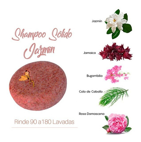 Imagen 2 de 3 de Shampoo Sólido De Jazmín + Regalo Acondicionador Sólido 30gr
