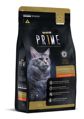 Alimento Special Cat Super Premium Prime Castrados para gato adulto sabor salmão e arroz em sacola de 20kg