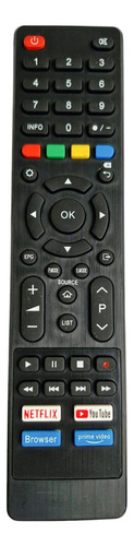 Control Remoto Televisión Tv Compatible Evl Aplicaciones Smart Tv Negro Youtube Negro