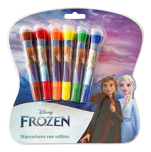 Marcadores Con Sellos Blow Pen Frozen 6 Colores!
