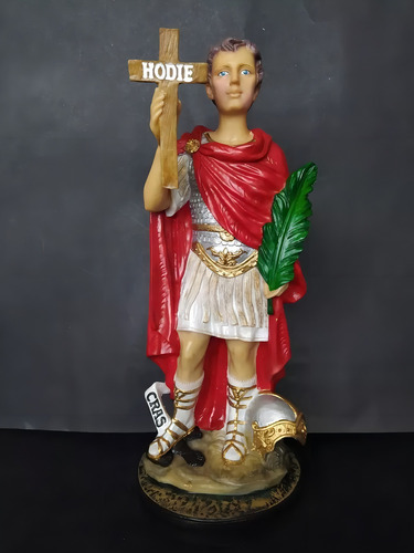 Imagen de San Expedito de 32 cm en resina de color pintada a mano