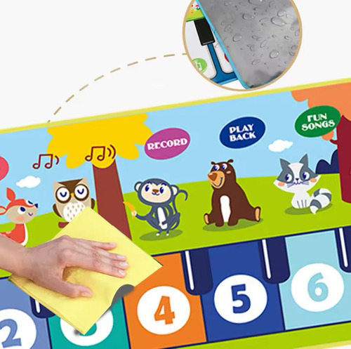 Tapete Musical Para Crianças Piano Teclado Animais Infantil