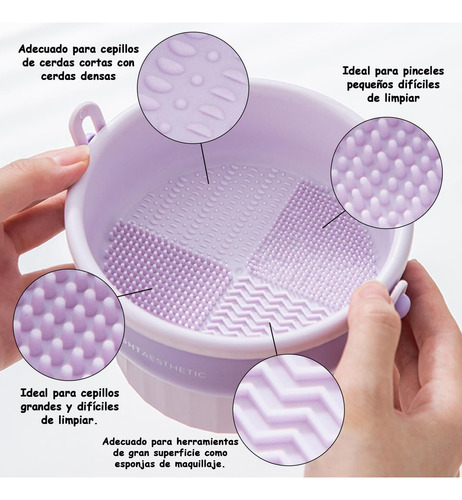 Limpiador Brochas Maquillaje Secado Y Almacenamiento 3 En 1
