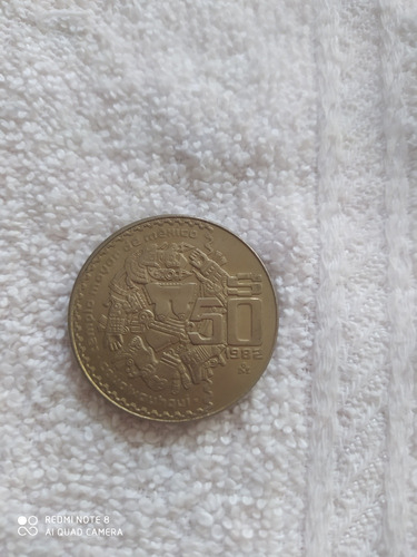 Moneda Antigua Mexicana De $50 Del Templo Mayor De Colección