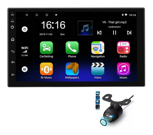 Imagen 1 de 10 de Radio Multimedia Android Pantalla 7 Gps Camara De Reversa