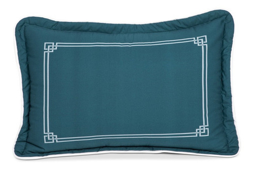 Íntima Hogar Juego De Edredón Greco King Size 2 Vistas Color Azul Petróleo Diseño De La Tela Estampado