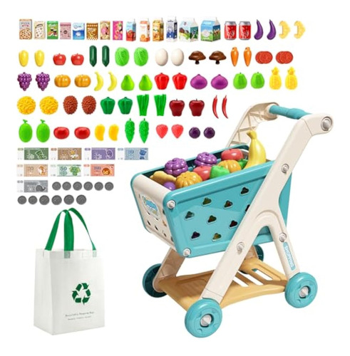 Jovow 98pcs Kids Shopping Cart Trolley Play Set