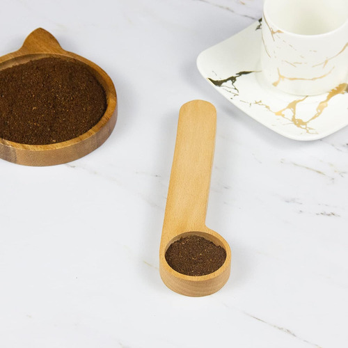 Kvmorze Cuchara De Café De Madera Y Clip Para Bolsa, Cuchara