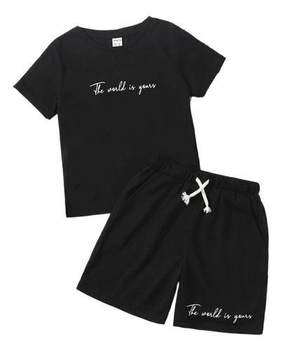 Conjunto De Camiseta Y Pantalón Corto Para Niños Estampado