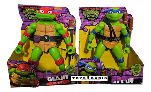 Tortugas Ninja Gigantes Set De 2 Figuras Leonardo Y Raphael 