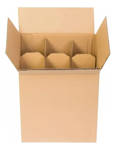 Caja 6 Botella Vino Separador 23x16x32 Carton Corrugado X100