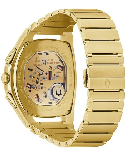 Reloj Bulova 97a160 Curv Original Para Caballero Color de la correa Dorado Color del fondo Dorado