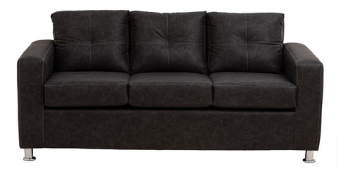 Sofá George 3 Cpos Cuero Auris Negro / Muebles América