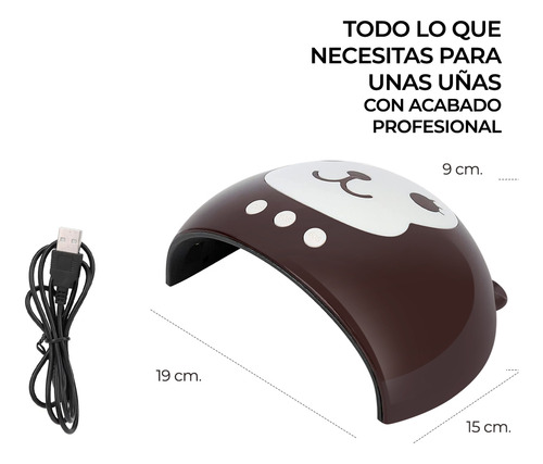 Lámpara Secadora De Uñas Con Uv Led Osito Mini Portátil