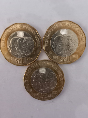 Moneda De 20 Pesos 3 Caras 