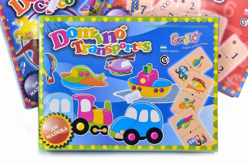 Juego Domino Infantil Madera Diseños Surtidos Bochatoys
