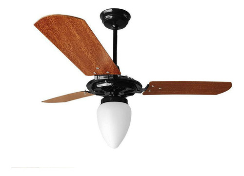 Ventilador De Teto Pto/mg Com Globo Fechado Pás De Mdf 110v