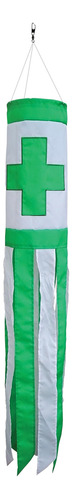 In The Breeze 4999 Green Cross Windsock, 40 Pulgadas