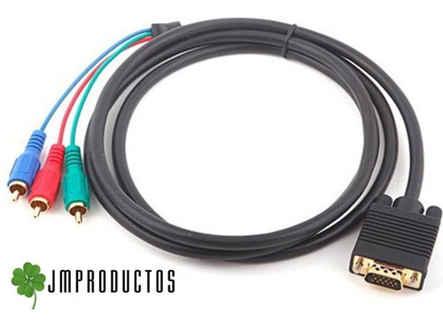 Cable Vga A Video Componente 3 Rca (rojo-verde-azul) Led Lcd