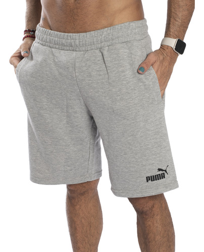 Short Puma Power Logo Sportstyle Hombre Moda Gris