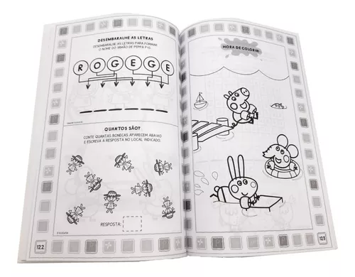 Kit Infantil, Coleção Peppa Pig 365 Desenhos Para Colorir + Atividades e  Desenhos Colorir com Giz de Cera