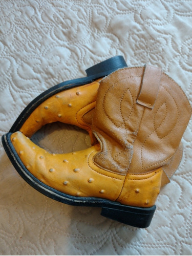 Botas Vaqueras Para Niño. Cuero. Talla 15