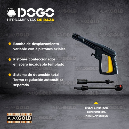 Imagen 3 de 7 de Hidrolavadora Alta Presion Nexus 100bar 1400w + Accesorios