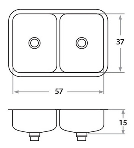 Bacha Acero Inoxidable Mi Pileta Cocina Doble B. Mesada 104