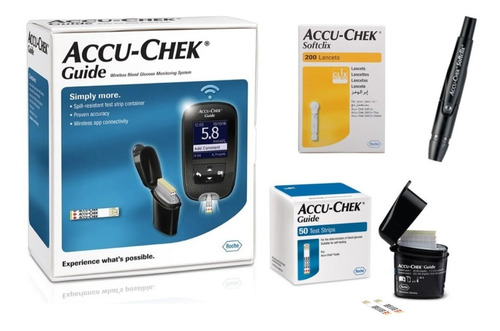 Accu-chek Glucómetro Guide Con 50 Tiras Y 200 Lancetas