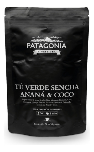 Té Patagonia En Hebras Verde Sencha Ananá & Coco X 50 Grs 