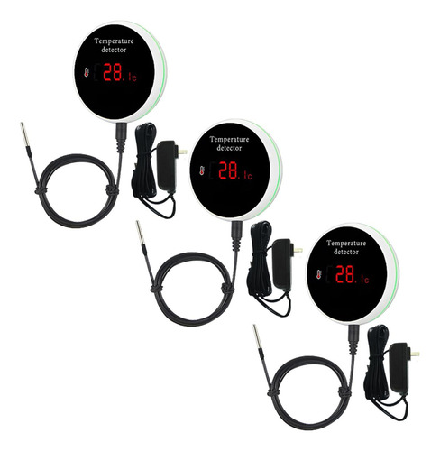 Sensor De Temperatura Wifi, Mxwtr-003, 3 Pzas, Lcd, Blancoyn