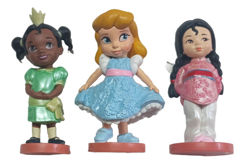 Disney Animators Muñecas Toddler Cinderella Tiana Y Mulán (Usado)