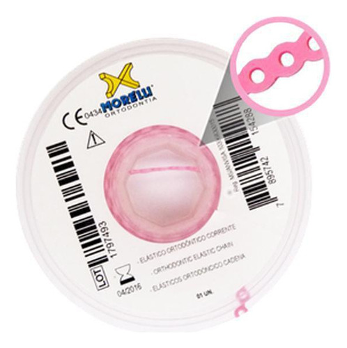 Elástico Corrente Curto 60.05.119 Rosa Bebê - Morelli