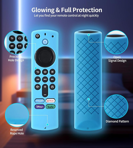 Funda Control Para Amazon Fire Tv Stick 4k Alexa Case Turquesa