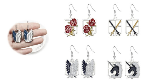 Aretes De Attack Titan Shingeki Anime Cosplay Set De Aretes