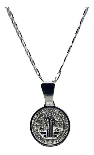 Medalla De San Benito Arenada 1.4cm Diámetro (deperlá Plata)
