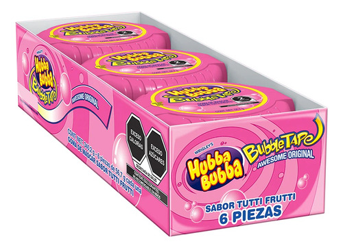 Chicle Tira Hubba Bubba Bubbletape Tutti Frutti 6pzs 340g