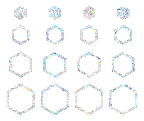 Adhesivo Estático Hexagonal Único De Refraction Decals