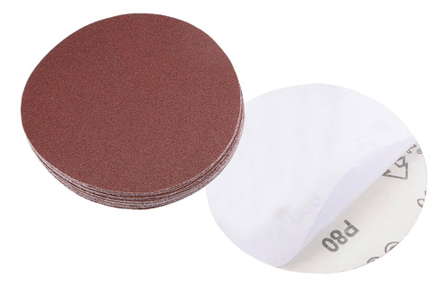 Psa Sanding Discs, 5 Inch Dia 80 Grits, Self Adhesive Sticky