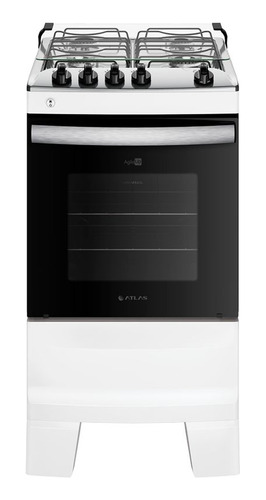 Fogão 4 Bocas Atlas Agile Up Glass Mesa Inox Branco Bivolt