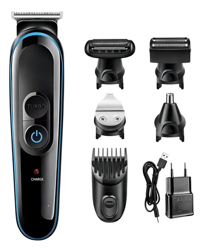 Maquininha Barbeador Aparador Cabelo Barba Corpo Intimo Cor Preto 110v/220v