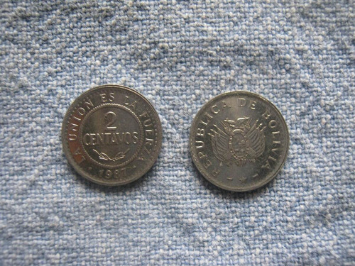 Bolivia 2 Centavos 1987 ( Por Dos Unidades)