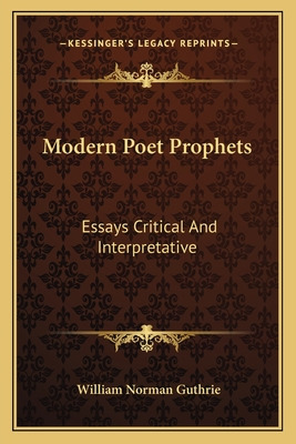 Libro Modern Poet Prophets: Essays Critical And Interpret...