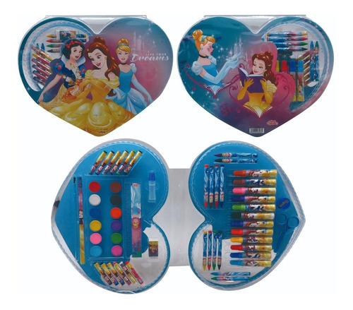 Set De Arte Disney Princesas Marcadores Crayones Mundomanias