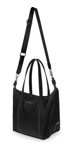 Bolsa Negra De Nylon Impermeable Satchel Y Crossbody
