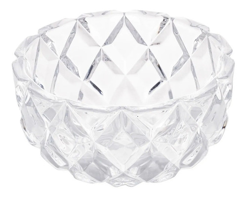 Centro De Mesa Fruteira 18x10cm Cristal Deli Diamond Lyor Cor Transparente